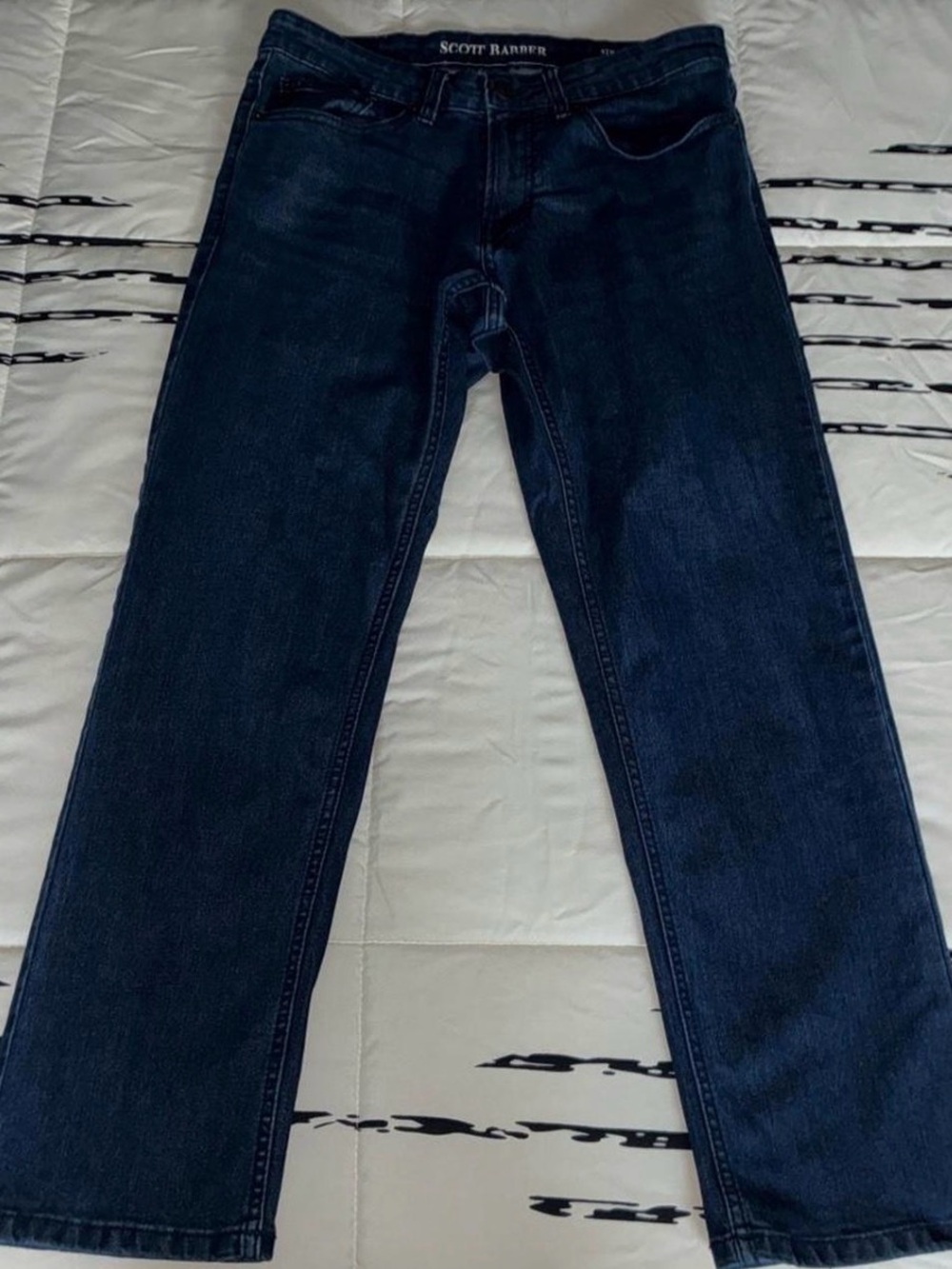 Scott Barber Men’s Straight Jeans in Dark Blue